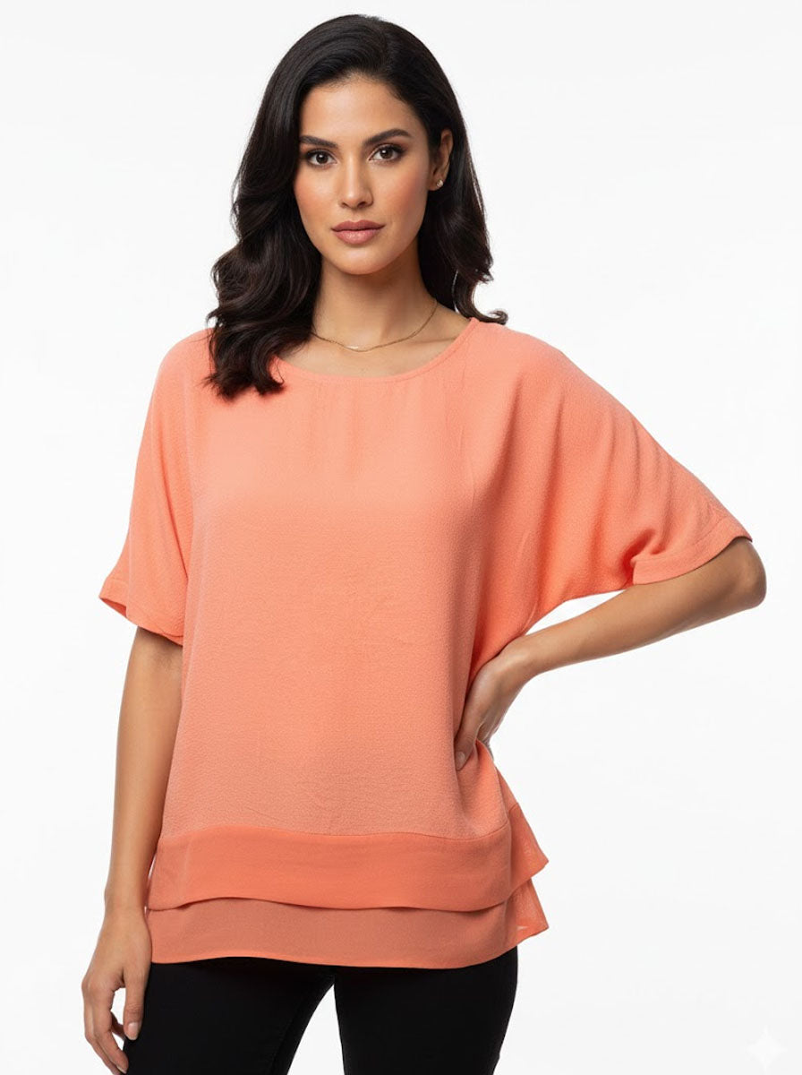 River Island half sleeve-top 183 - Premium Quality. Women's Fashion, Stylish Chiffon, Comfortable Wear.