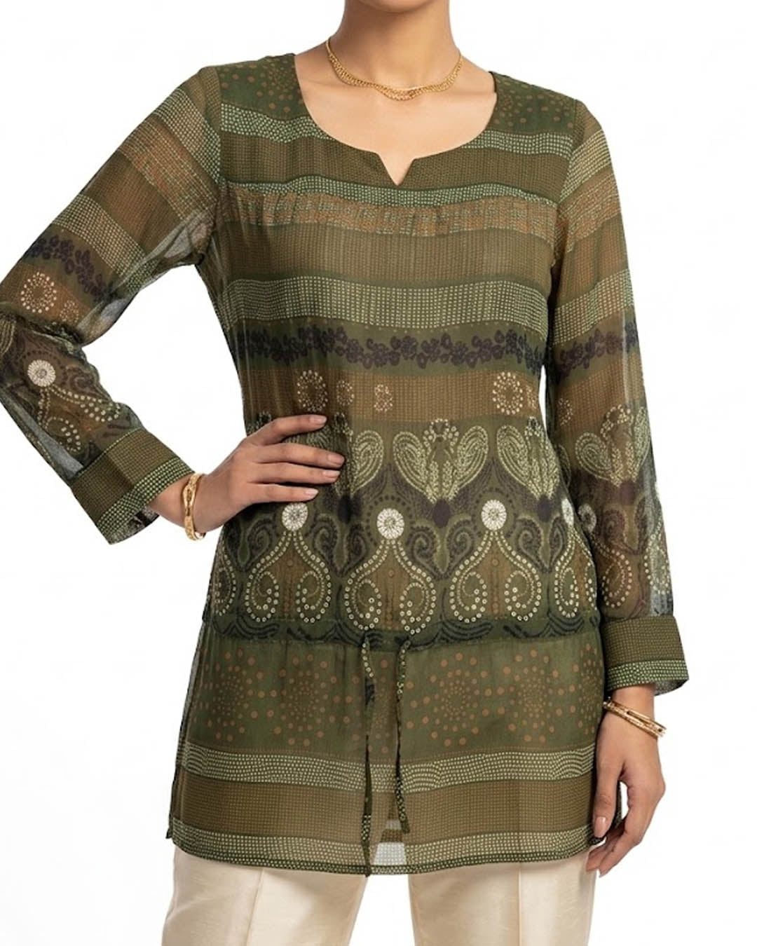 Imported Full sleeve top linen full sleeve top No-5202 Velnoor Store