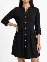 Imported Western mini dress linen mini dress No-2612 Velnoor Store