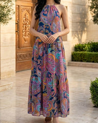 Imported Western long dress linen long dress No-2891 Velnoor Store