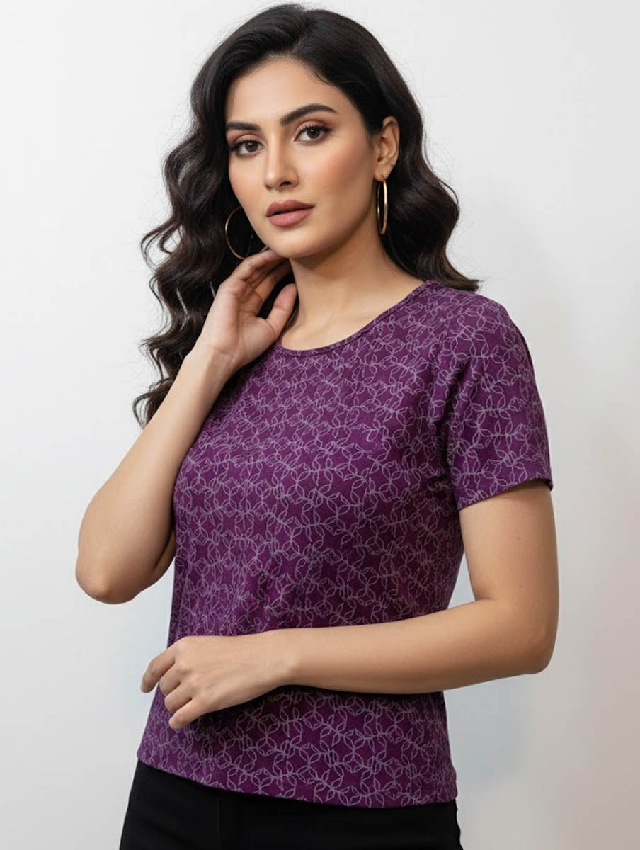 Silks-jersey half sleeve-top Velnoor Store