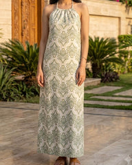 Imported Western long dress silk jersey long dress No-3288 Velnoor Store
