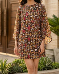 Imported Western mini dress chiffon mini dress No-2874 Velnoor Store
