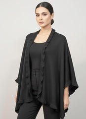 1027 Black  Imported Wool Shawl for Women – Elegant Winter Wrap in Pakistan -velnoor
