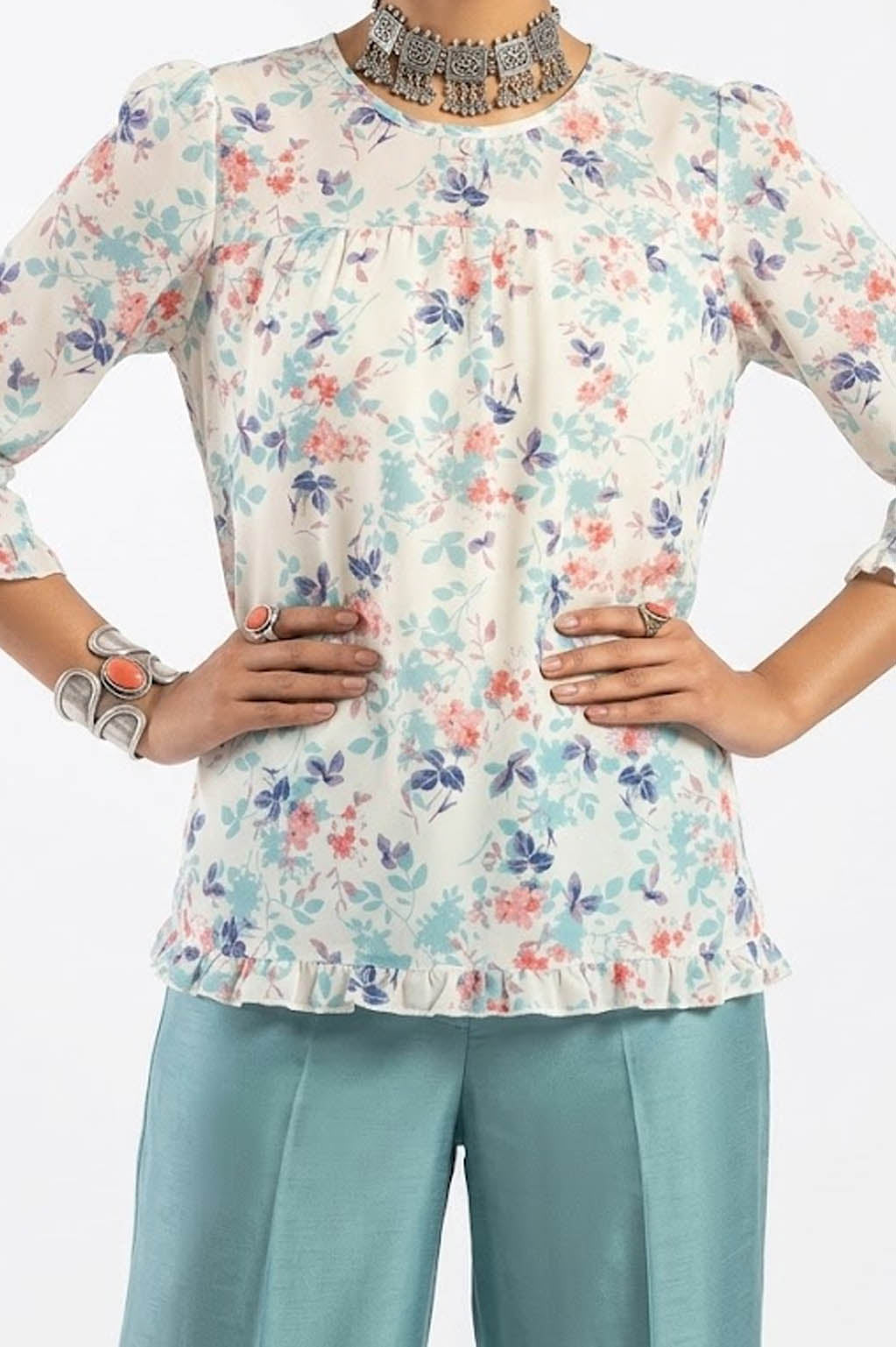 Imported Full sleeve top chiffon full sleeve top No-1492 Velnoor Store