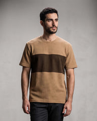 Classic Beige & Brown Textured T-Shirt for Mens