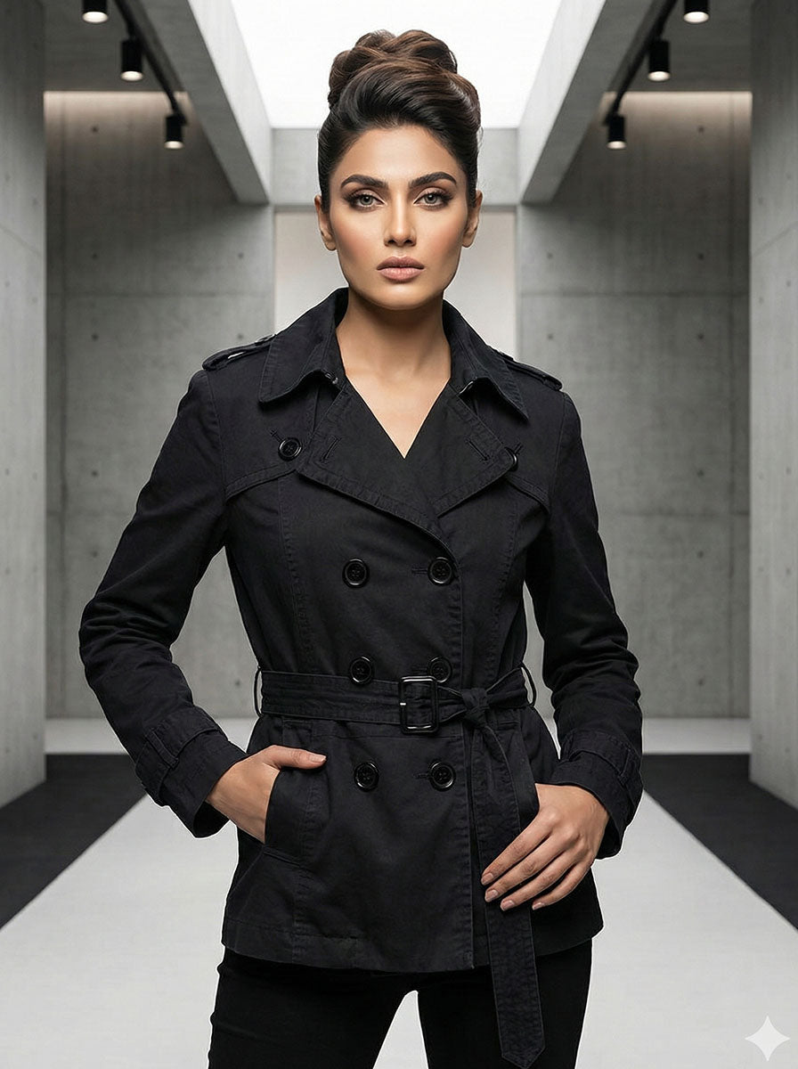1825 Women's Wool Blend Winter Coat | Elegant Wear Pakistan - Velnoor