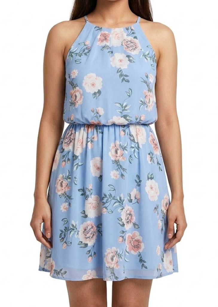 Imported Western mini dress chiffon mini dress No-1354 Velnoor Store