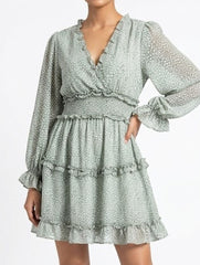 Imported Western mini dress chiffon mini dress No-2611 Velnoor Store