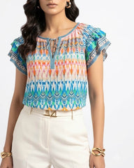 Imported Half sleeve top linen half sleeve top No-1759 Velnoor Store