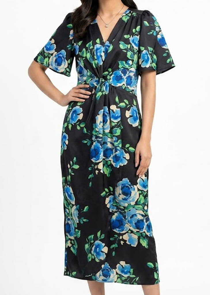 Imported Western long dress silk jersey long dress No-1299 Velnoor Store