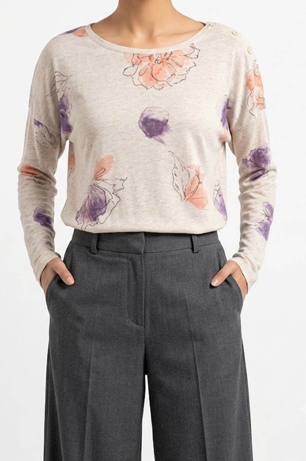 Imported Full sleeve top linen full sleeve top No-1450 Velnoor Store