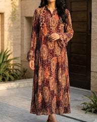 Imported Western long dress chiffon long dress No-2887 Velnoor Store