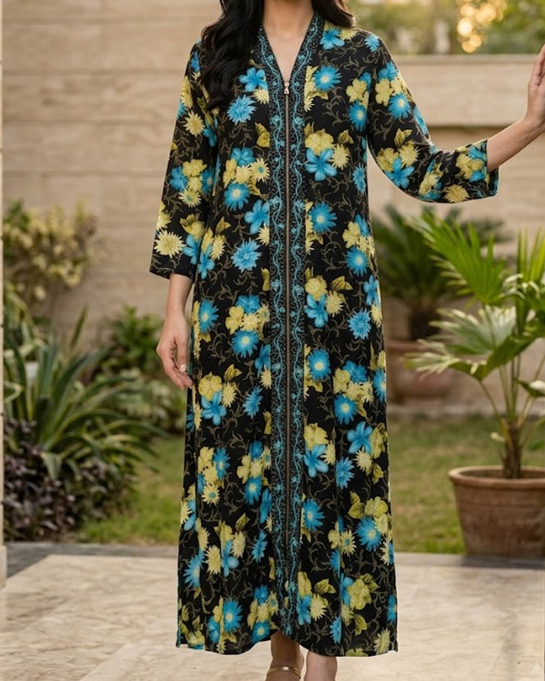 Imported Western long dress chiffon long dress No-2884 Velnoor Store