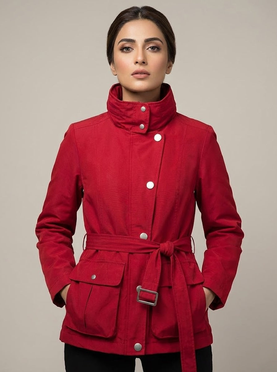 1779 Women's Belted Coat | Chic Modern Style Pakistan - Velnoor