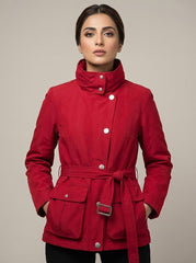 1779 Women's Belted Coat | Chic Modern Style Pakistan - Velnoor