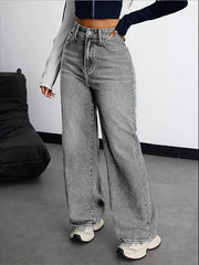 Charcoal Wide Leg Denim Jeans  For Women/Girls/Female Export Quality Fashion Baggy Jeans