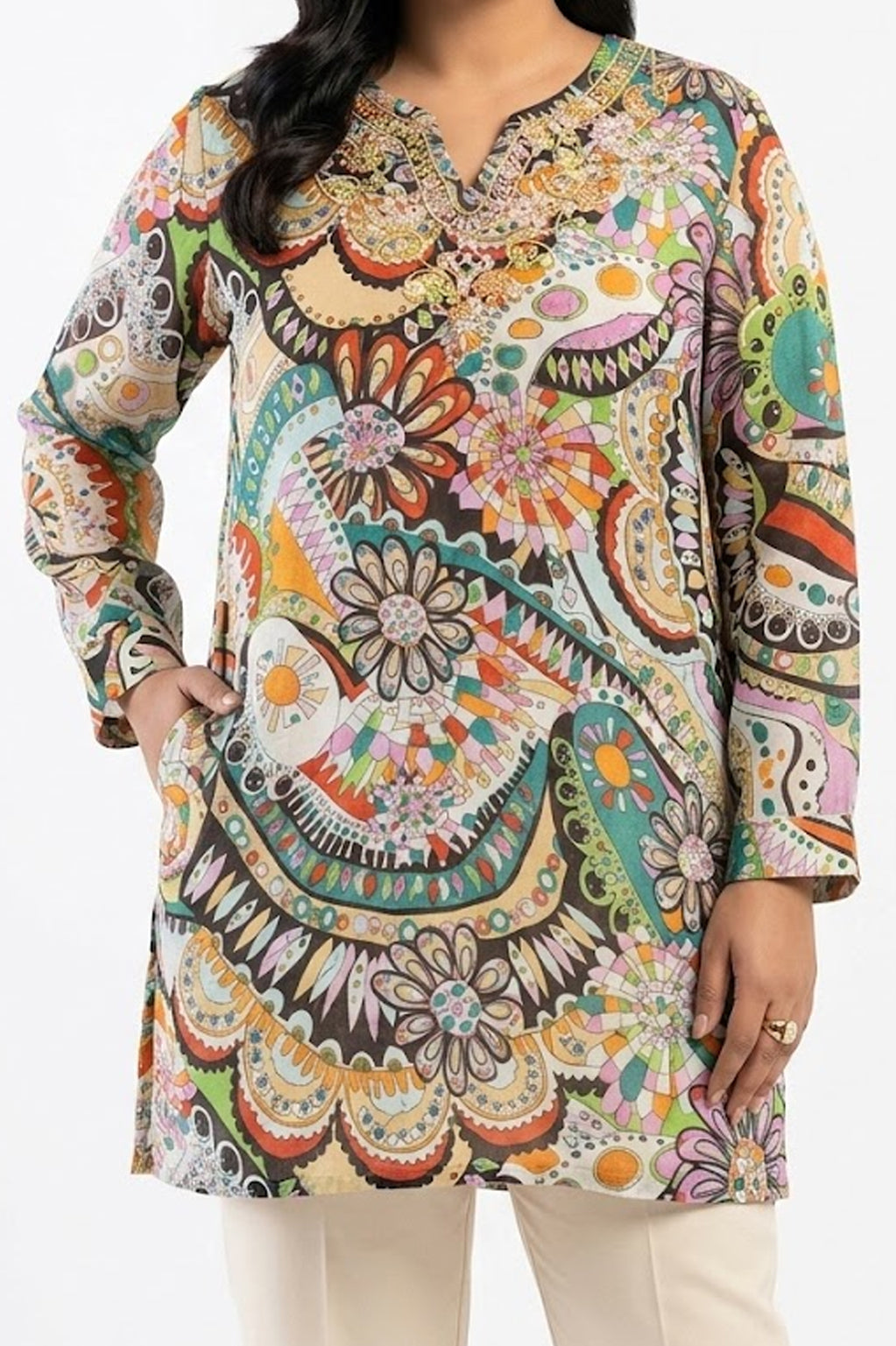 Imported Full sleeve top chiffon full sleeve top No-1571 Velnoor Store