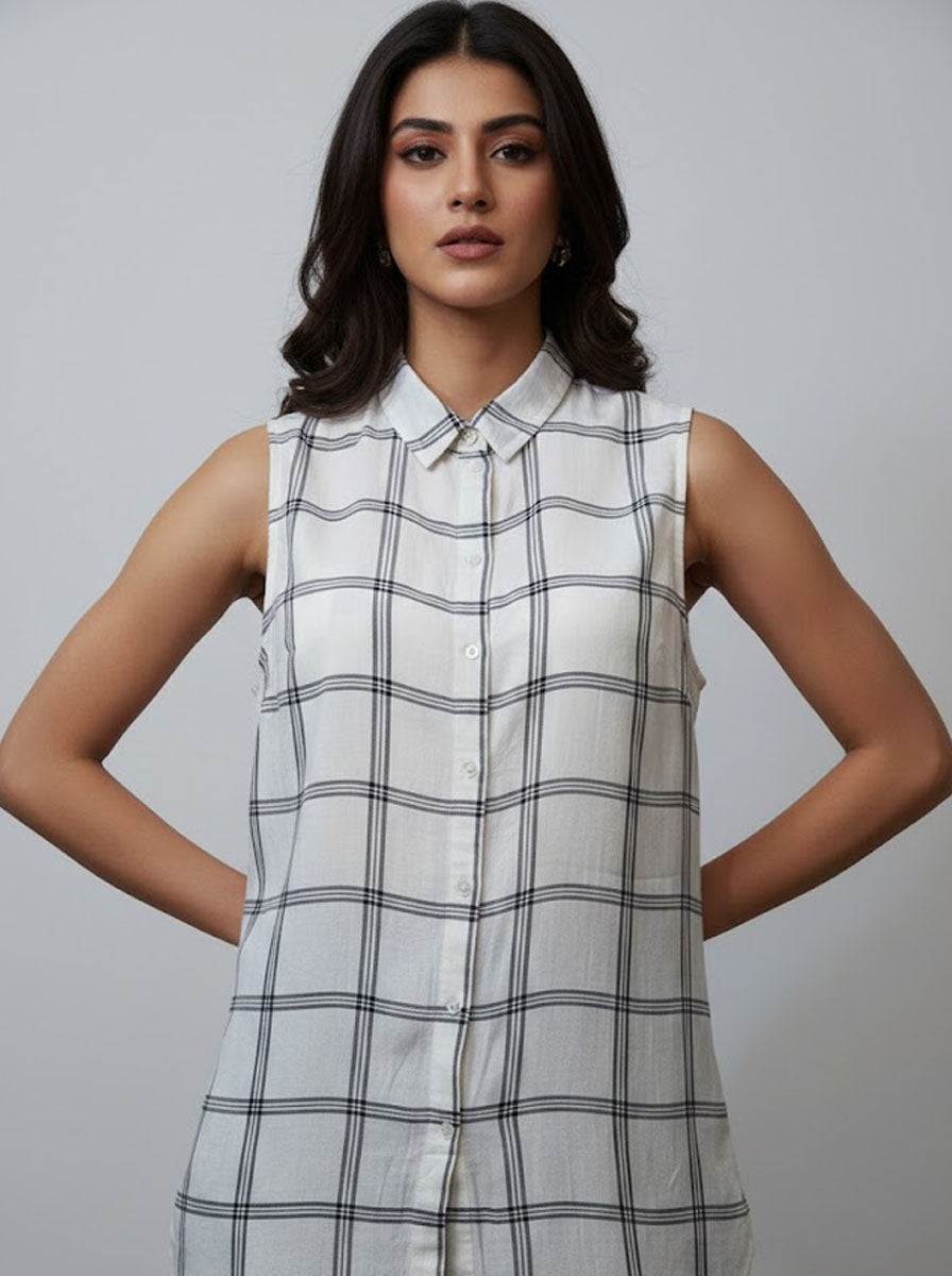 Limited Edition Sleeveless Top 146 - Premium Quality. Linen Comfort, Stylish Fashion