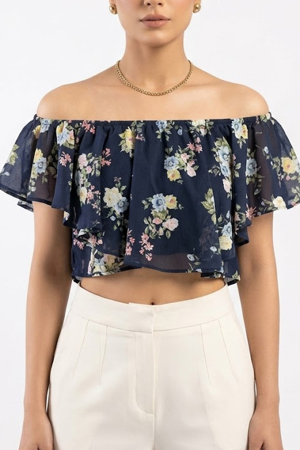 Imported crop top chiffon crop top No-1068 Velnoor Store