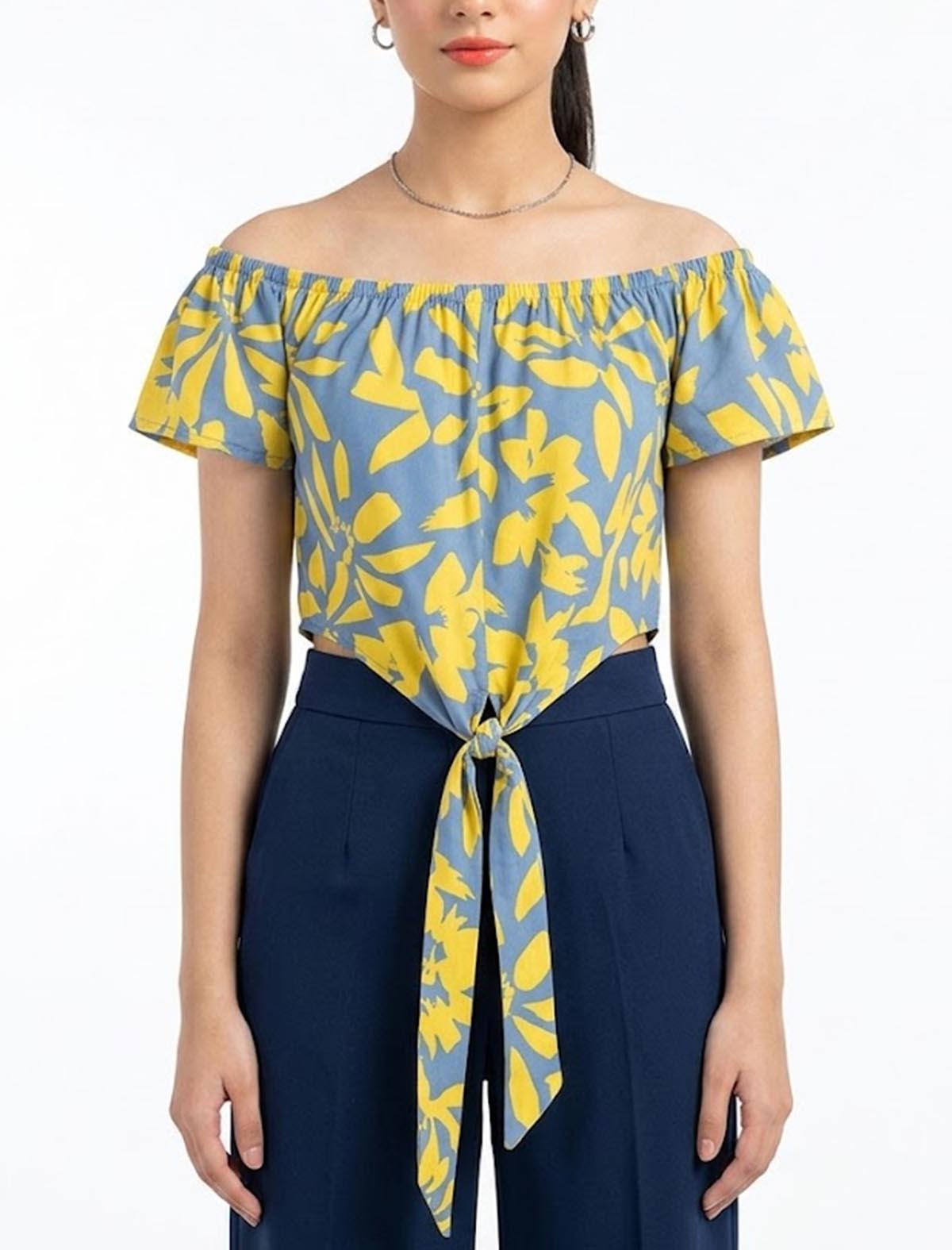 Imported Crop top silk jersey crop top No-1388 Velnoor Store