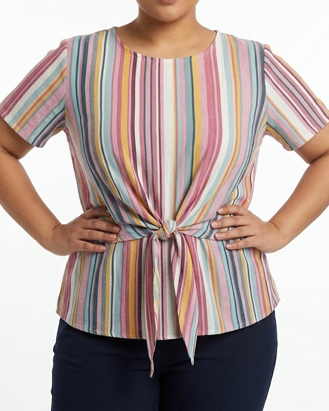 Imported Half sleeve top linen half sleeve top No-2553 Velnoor Store