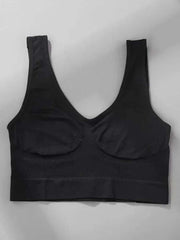 Premium Blended Daily Wear Bra Seamless Non Padded Comfort Crop Top Sleep Bras, Yoga Bra, Sports Bras for Women(Black+Nude,X-Large)