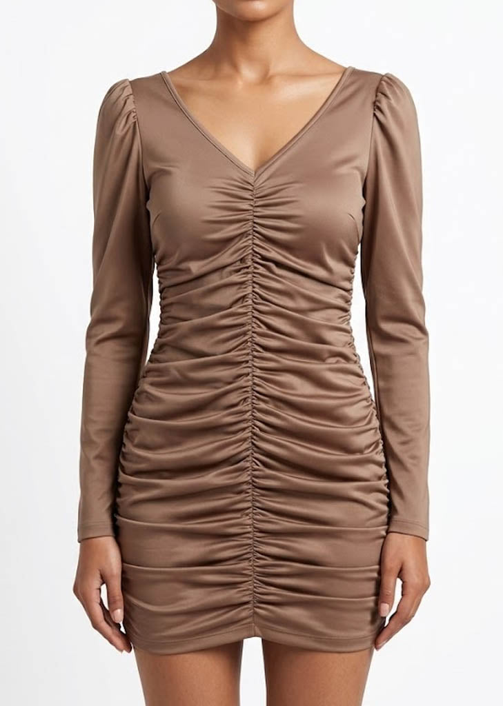 Imported Western mini dress silk jersey mini dress No-1256 Velnoor Store