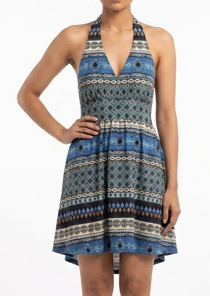 Imported Western mini dress silk jersey mini dress No-1286 Velnoor Store