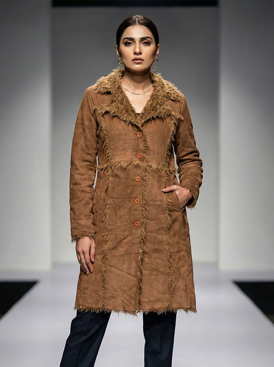 607  Women's Long Coat Anti-Cold | Thick Winter Wear Pakistan - velnoor