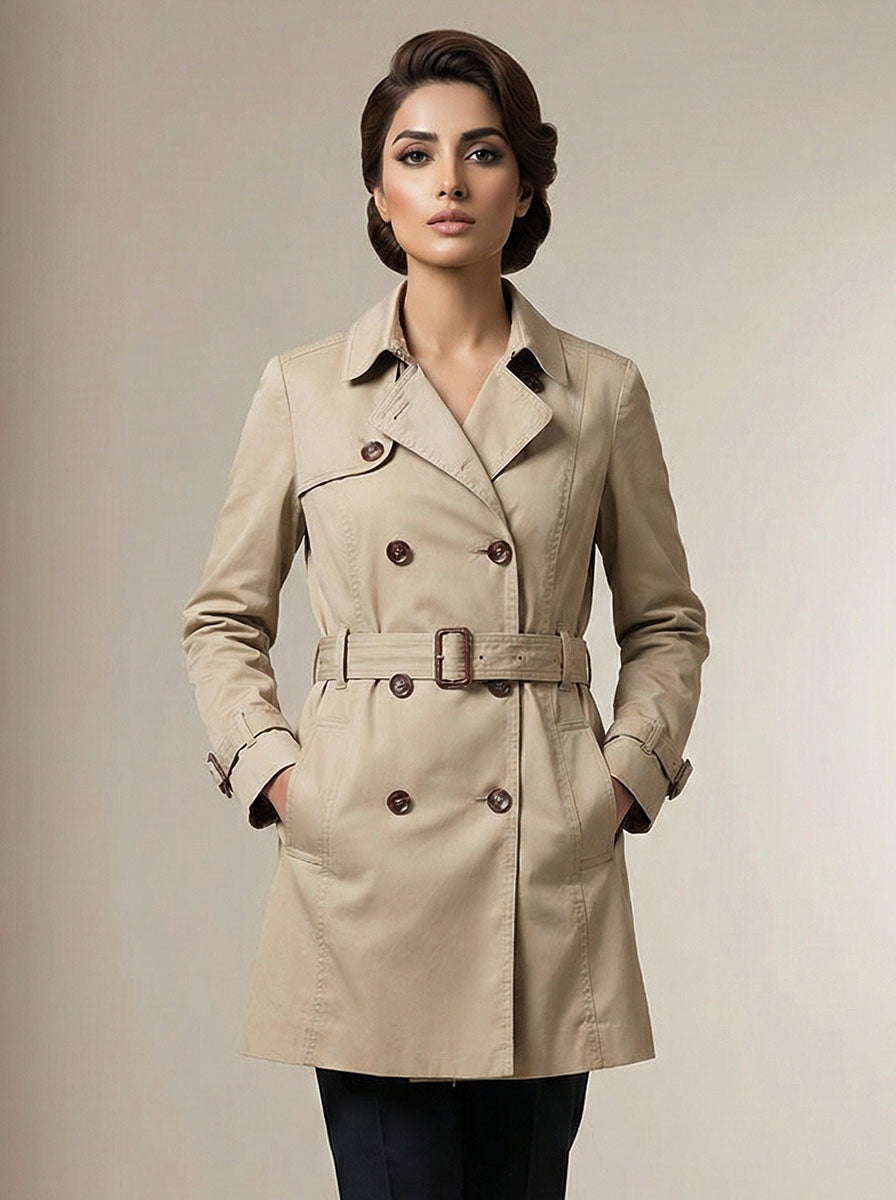 1829 Women's Double Breasted Winter Coat | Premium Look Pakistan - Velnoor