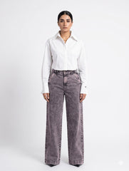 Maroon Shade Wide Leg Denim Jeans  For Women/Girls/Female Export Quality Fashion Baggy Jeans
