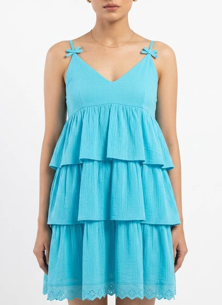 Imported western mini dress cotton mini dress No-582 Velnoor Store
