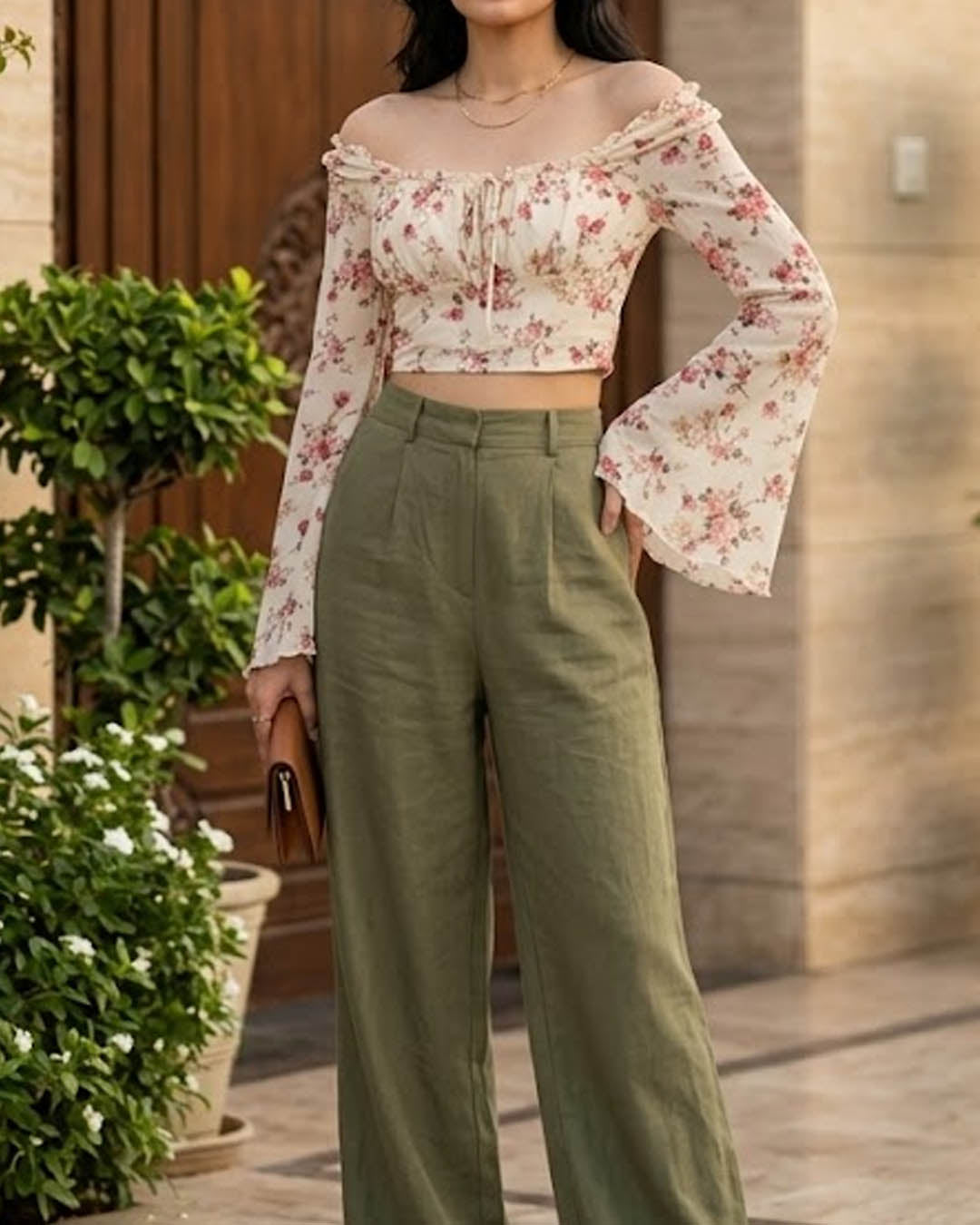 Imported Crop top chiffon crop top No-3711 Velnoor Store