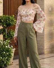 Imported Crop top chiffon crop top No-3711 Velnoor Store