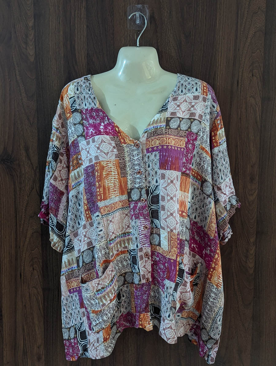 Imported Half sleeve top chiffon half sleeve top No-5552 Velnoor Store