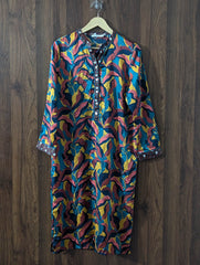 Imported Western long dress silk jersey long dress No-2879 Velnoor Store