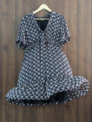 Imported Western mini dress chiffon mini dress No-1412 Velnoor Store