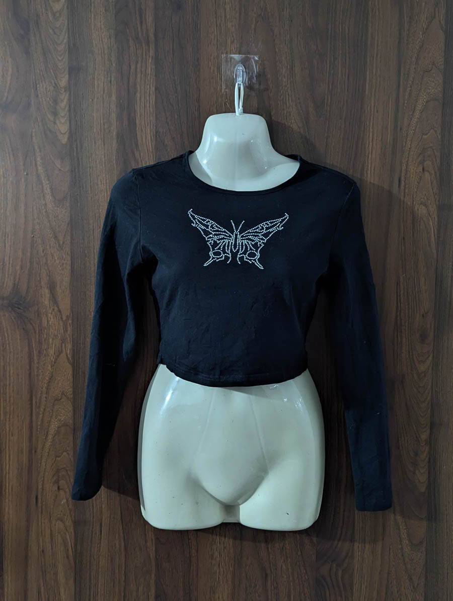 Imported Crop top jersey crop top No-4494 Velnoor Store