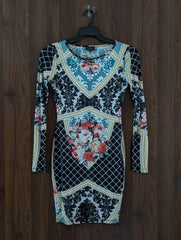 Imported Western mini dress silk jersey mini dress No-2786 Velnoor Store