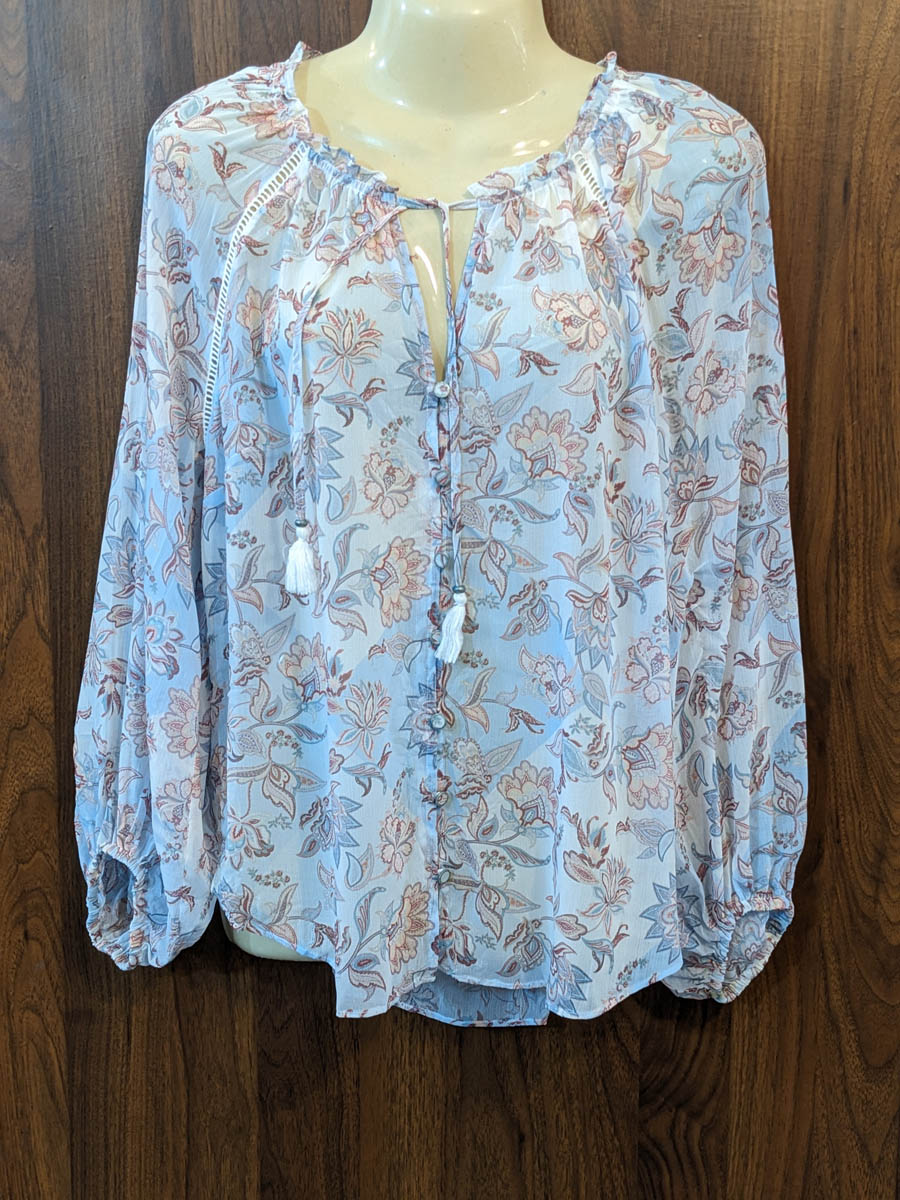 Imported Full sleeve top chiffon full sleeve top No-7553 Velnoor Store