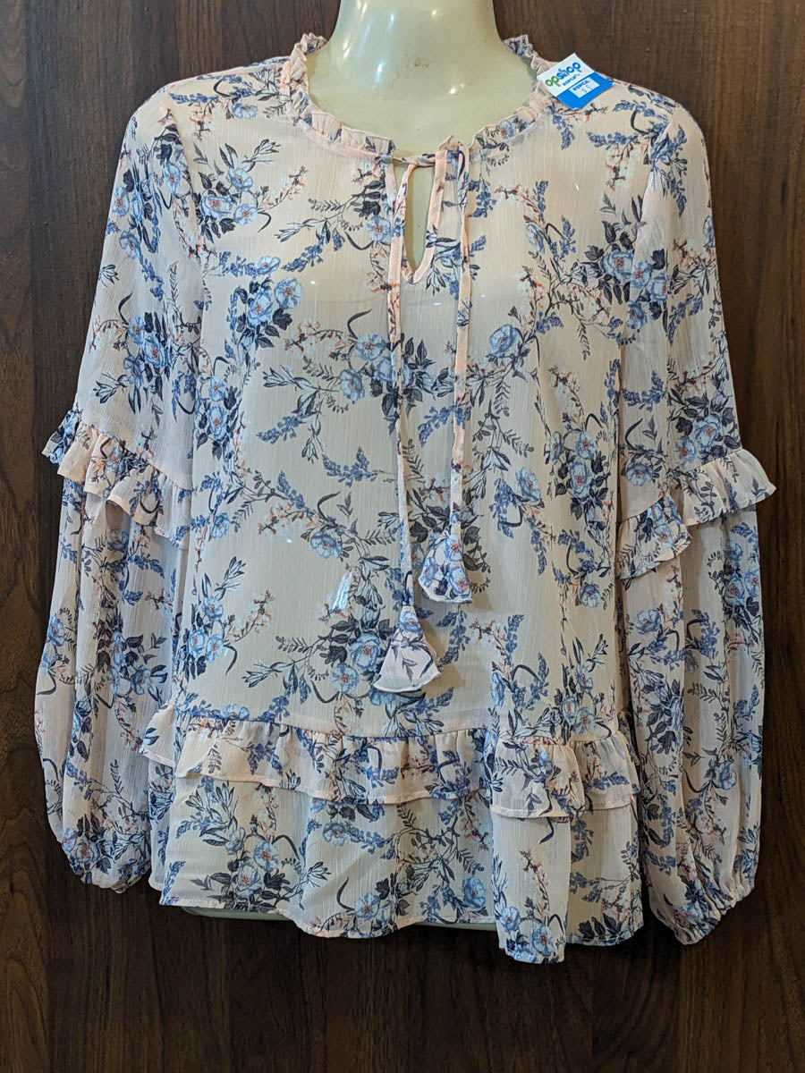 Imported Full sleeve top chiffon full sleeve top No-7377 Velnoor Store