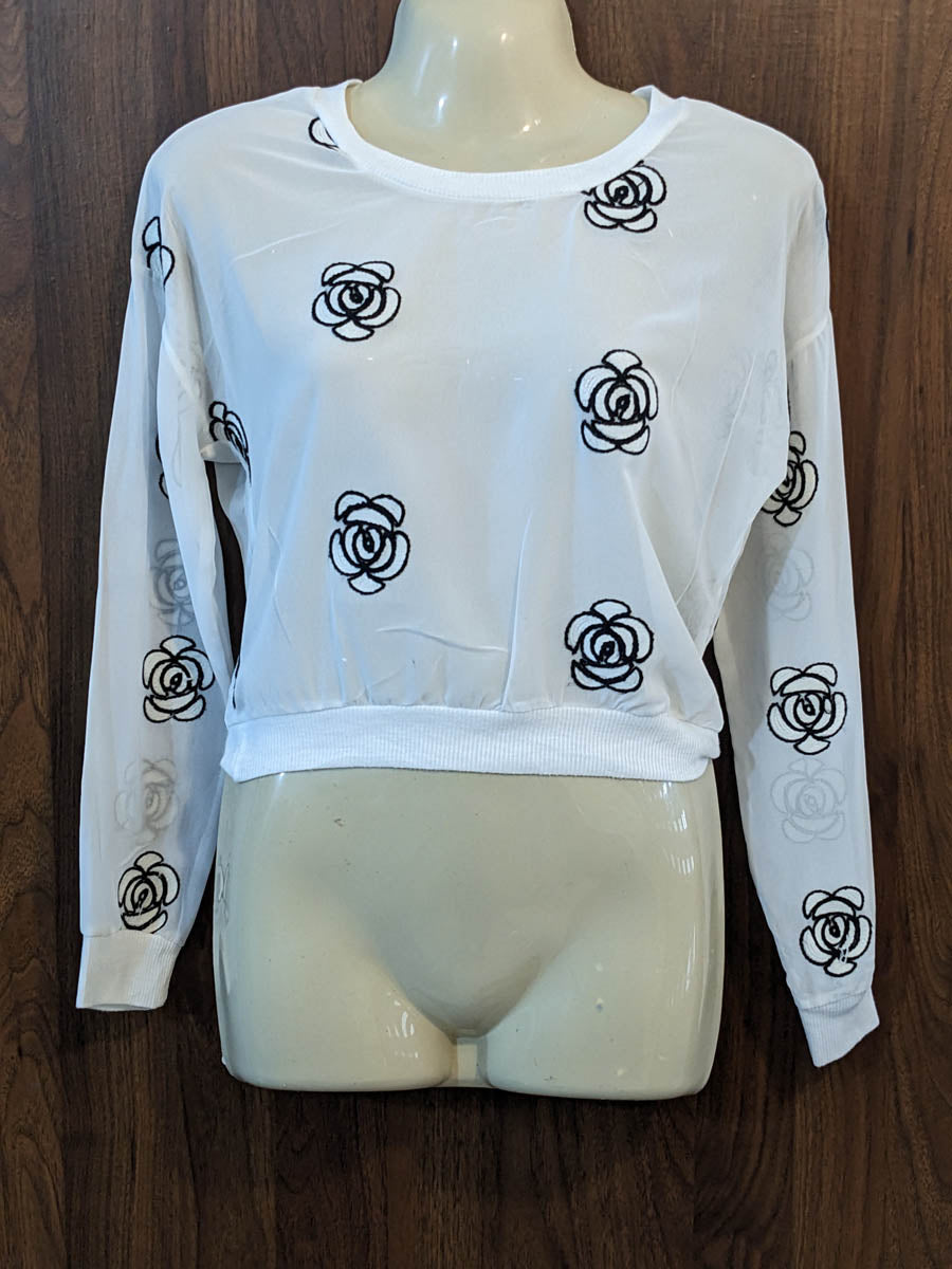 Imported Crop top chiffon crop top No-7421 Velnoor Store