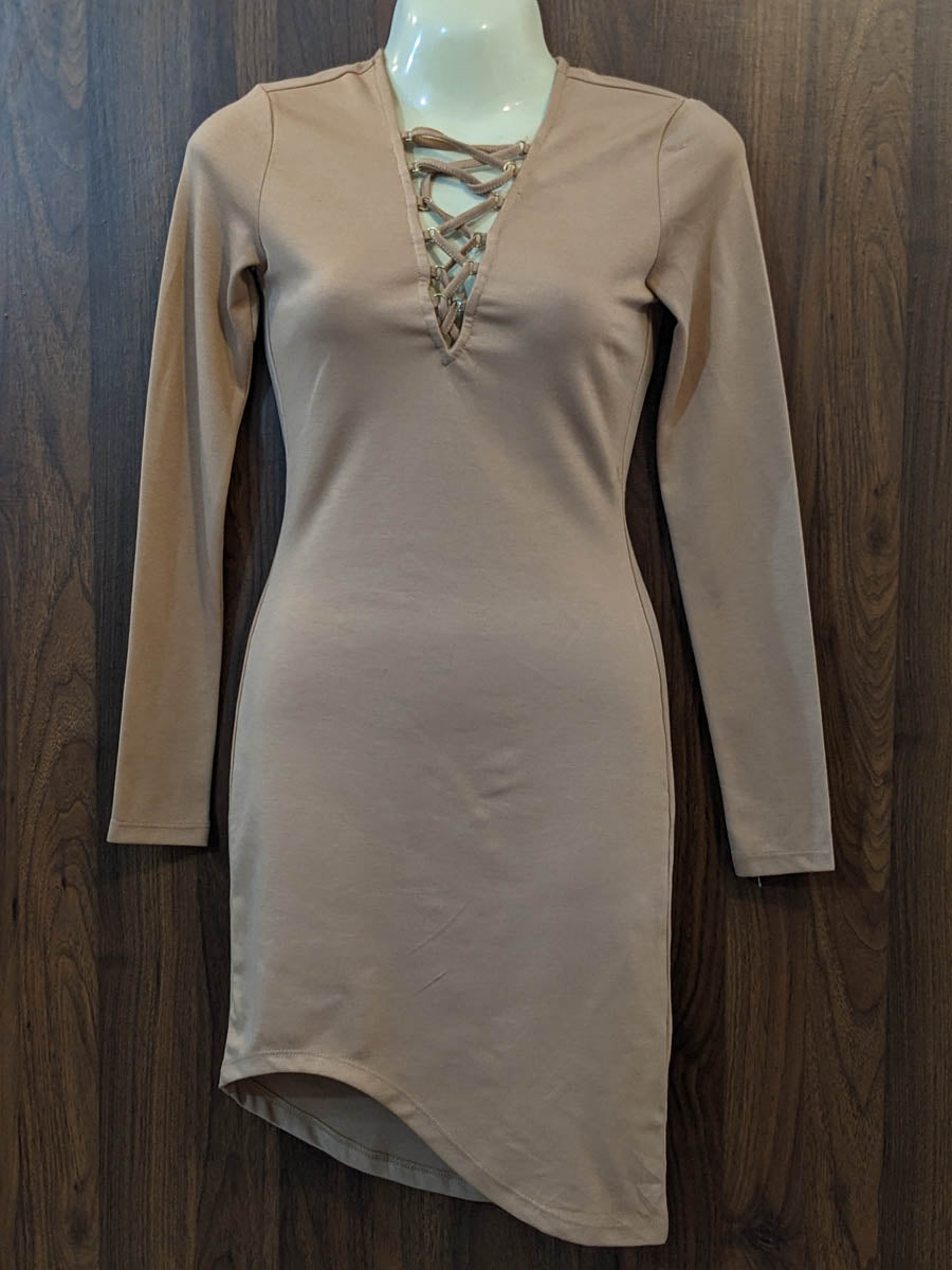 Imported Western mini dress jersey mini dress No-8687 Velnoor Store