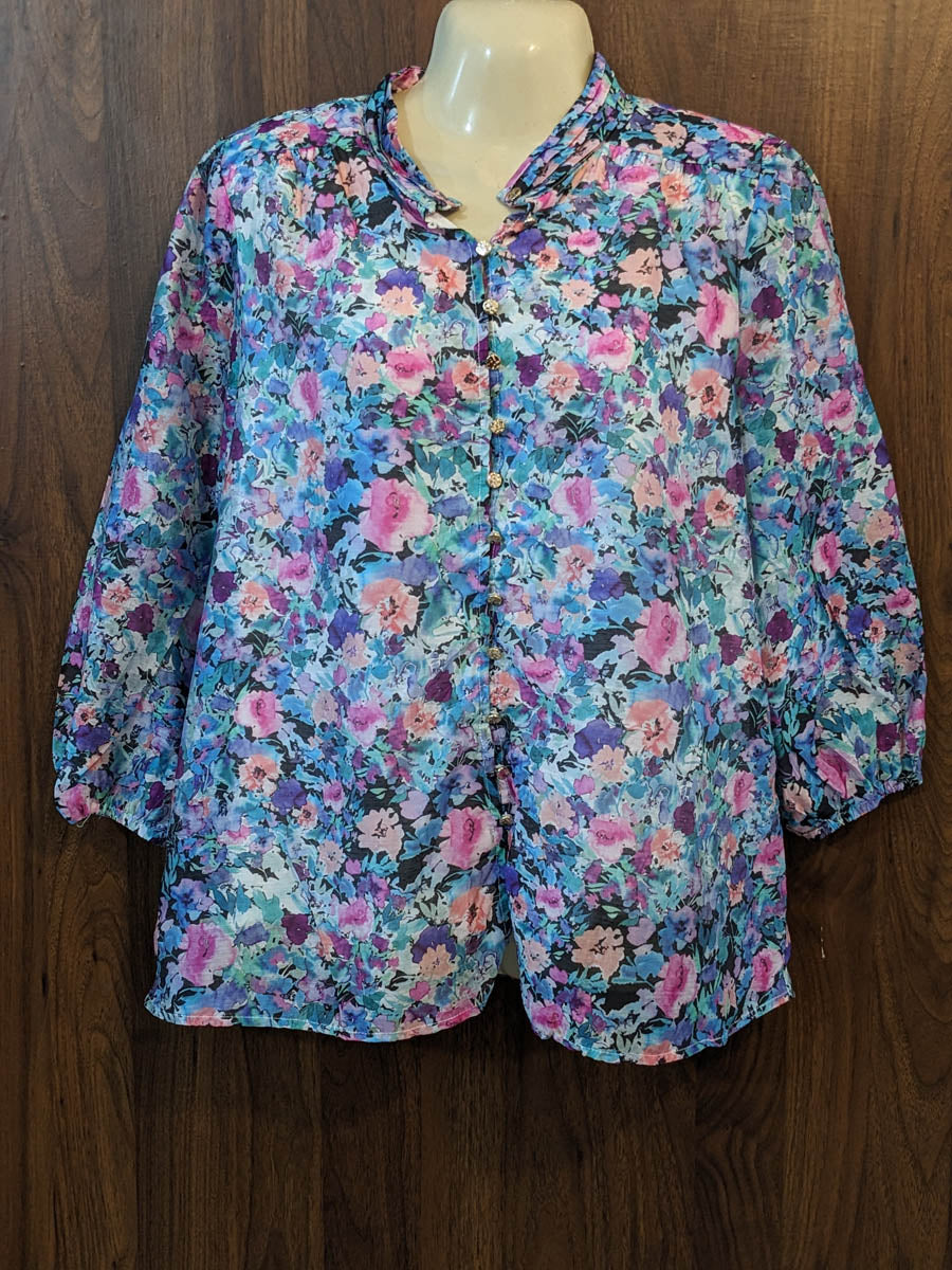 Imported Full sleeve top chiffon full sleeve top No-7417 Velnoor Store