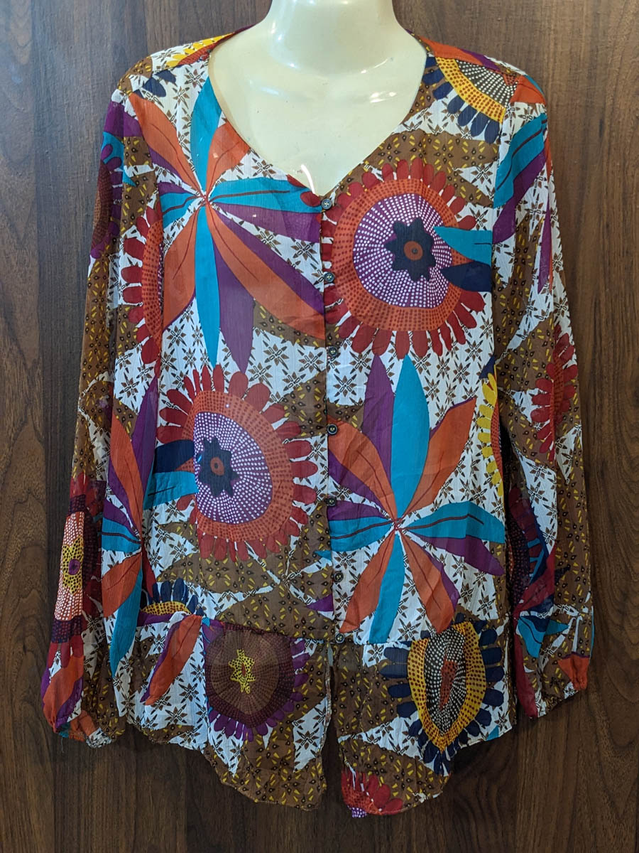 Imported Full sleeve top chiffon full sleeve top No-7475 Velnoor Store
