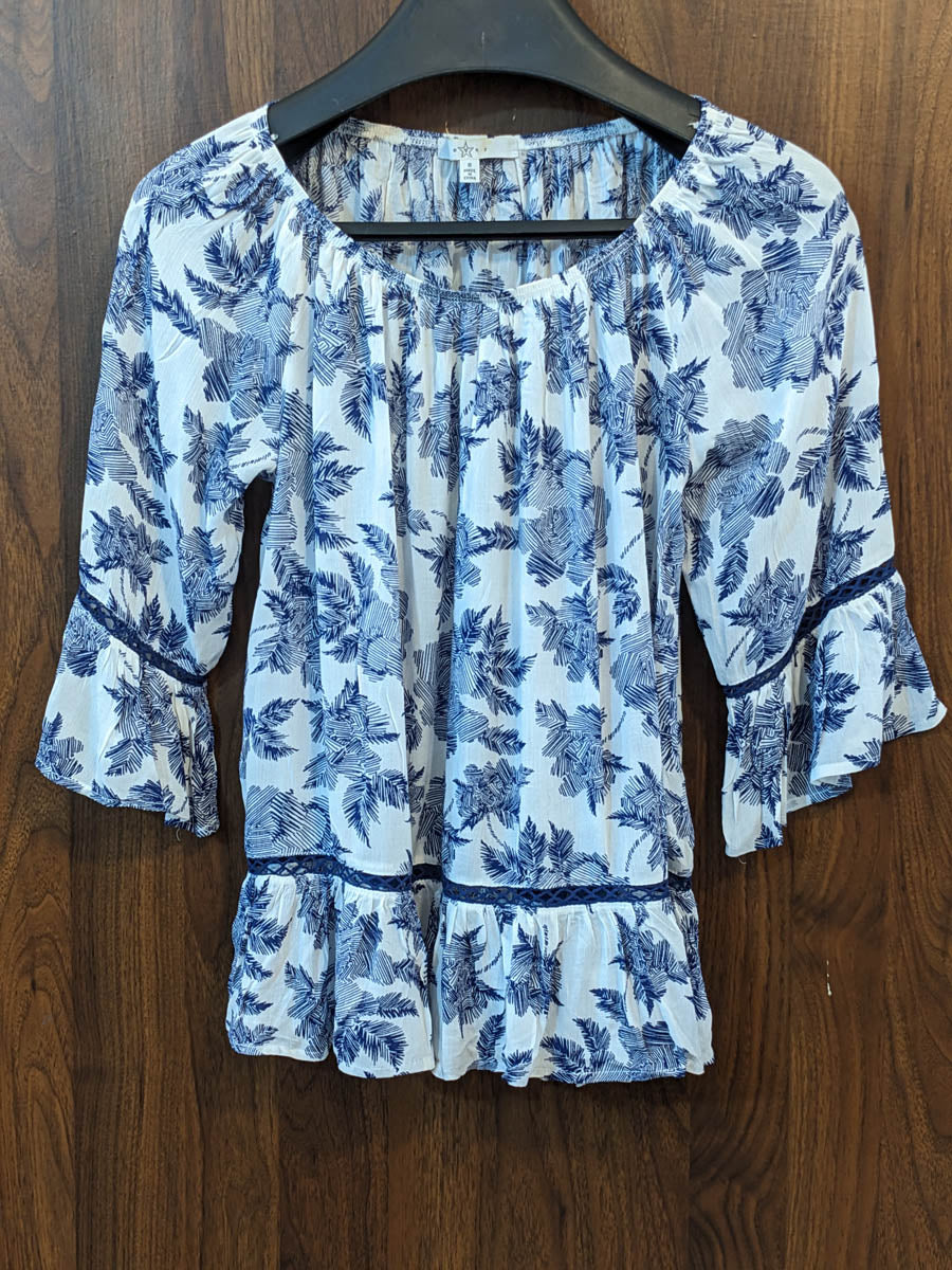 Imported Full sleeve top linen full sleeve top No-7661 Velnoor Store
