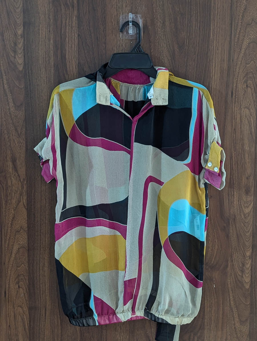 Imported Half sleeve top linen half sleeve top No-4837 Velnoor Store