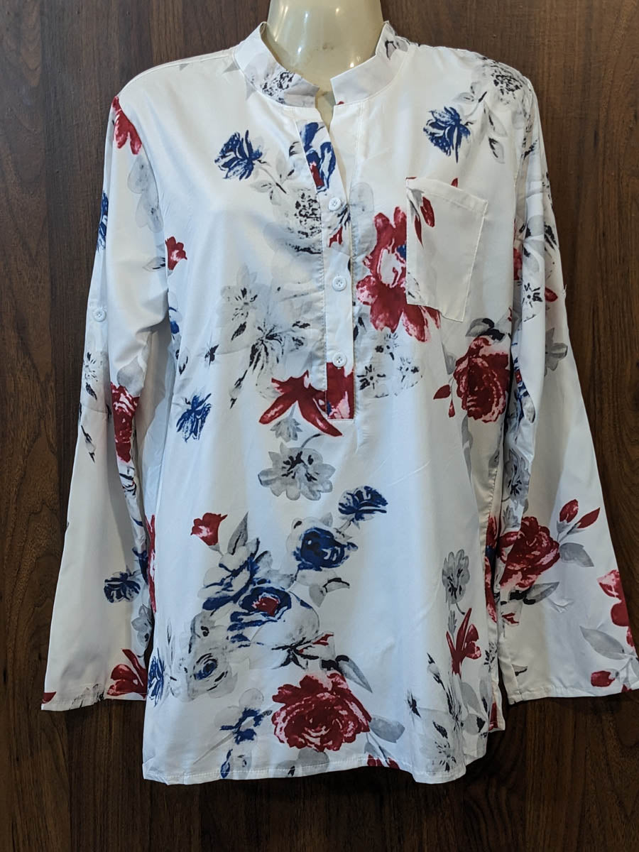 Imported Full sleeve top silk full sleeve top No-7469 Velnoor Store