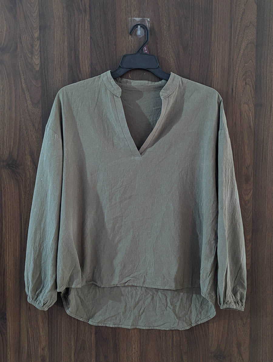 Imported Full sleeve top linen full sleeve top No-4620 Velnoor Store